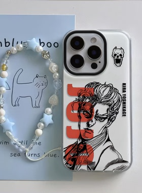 JOJO吉良吉影创意荣耀x50pro个性IQOOZ9TURBO小众13pro硬12手机壳带挂绳iPhone15适用17ProMax大孔16pm14plus