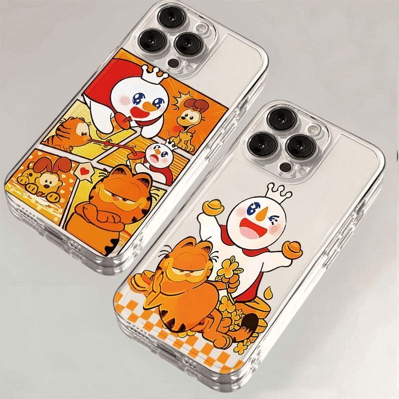 VIVOIQOO15雪王加菲猫13情侣12mini可爱苹果17手机壳软16ProMax透明iPhone14适用红米TURBO5创意11新款Findx8