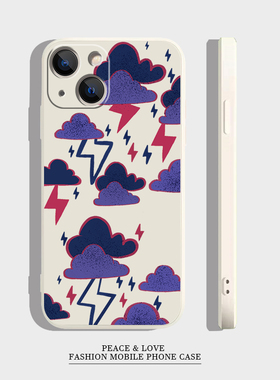 荣耀MAGIC7pro潮酷x100a苹果1716e闪电乌云华为NOVA14手机壳15plus适用iPhone13个性12ProMax软真我NEO7TURBO