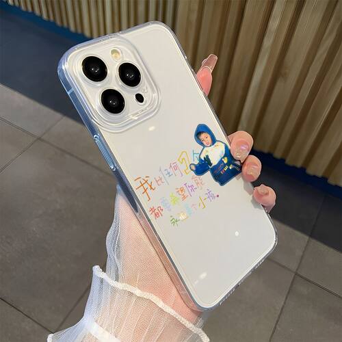 iPhone17小众苹果12创意ins风OPPORENO15C透明13ProMax软华为NOVA16适用14PLUS手机壳可爱鹿晗文字荣耀POWER2