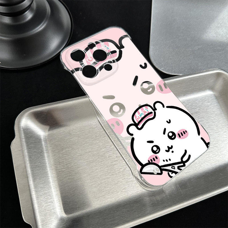 适用16PLUS透明苹果14超薄iPhone12可爱13雪糕吉伊小八VIVOx200s无边框硬小米17PRO情侣手机壳带支架15ProMax