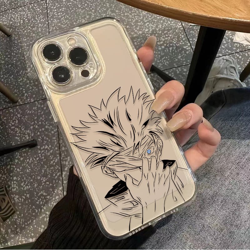 简笔五条悟iPhone17透明软15ProMax手机壳Nova13潮酷VIVOS30适用12苹果14卡通16PLUS荣耀Magic8一加ACE5ULTRA