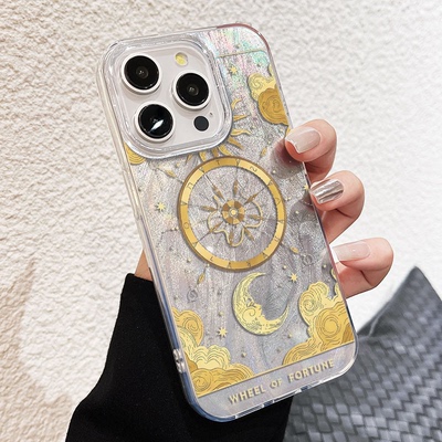 苹果16硬13ProMax羽纱ins风Nova12荣耀300手机壳高级感太阳星空15plus适用iPhone14小众OPPOReno11荣耀X60PRO