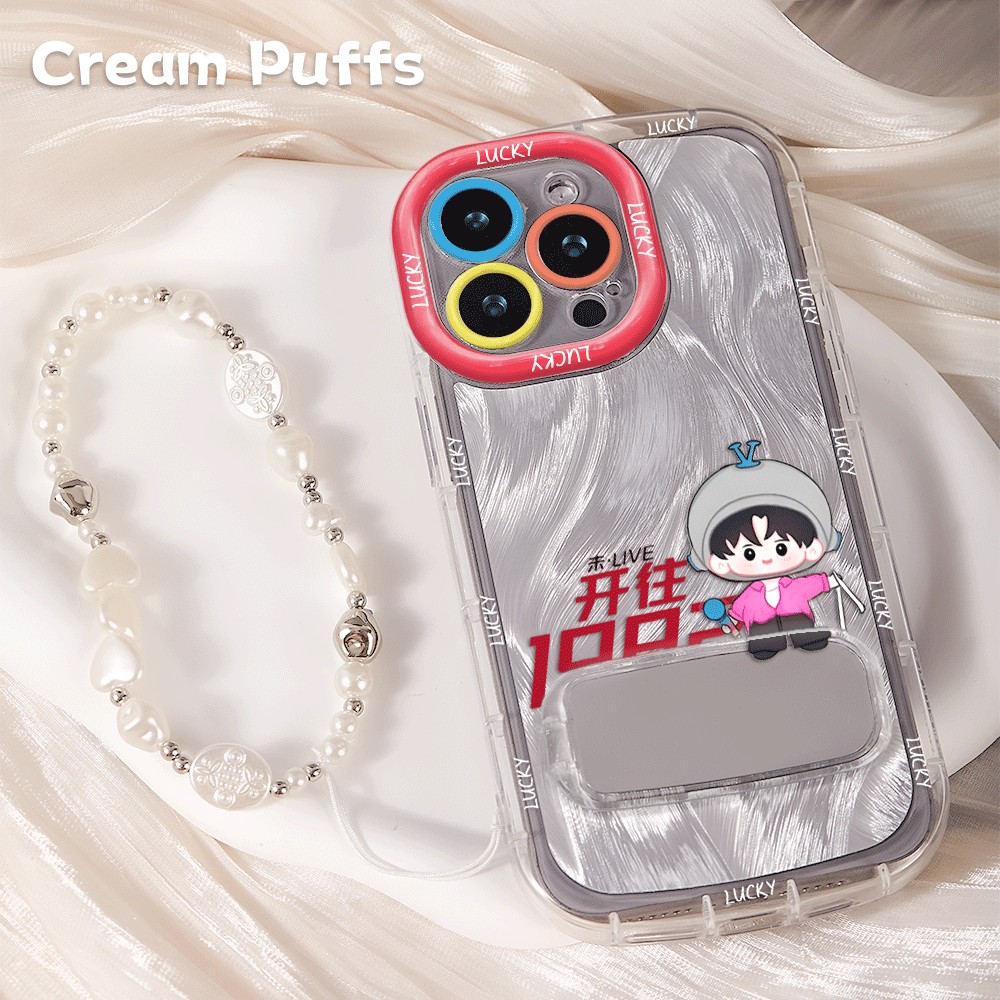 苹果15plus适用12张杰开往1982手机壳软17周边iPhone14红米TURBO5镜子支架卡通16ProMax带挂绳13少女心Findx9