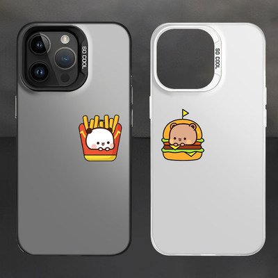 汉堡一二布布苹果17彩银16plus可爱一加13T手机壳硬iPhone12高级感华为NOVA14活力OPPOA6PRO适用15ProMax卡通
