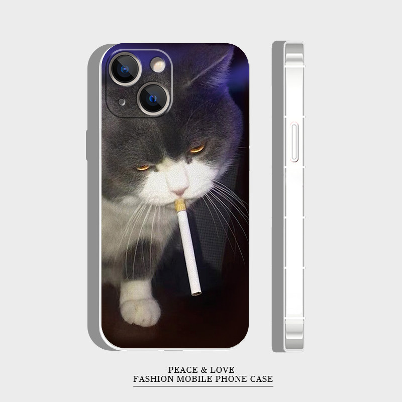 IQOONEO10pro+小众苹果14PLUS小米17p手机壳适用12软iPhone13创意16ProMax华为NOVA15趣味叼烟猫咪OPPOa5活力,3C数码配件,手机保护套/壳,淘宝优惠券,粉丝福利购,淘宝优惠卷
