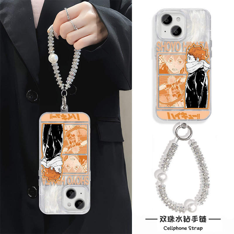 iPhone12动漫苹果13个性小米17MAX侧脸日向翔阳红米NOTE15pro带挂绳硬羽纱适用16PLUS高级感14ProMax硬手机壳