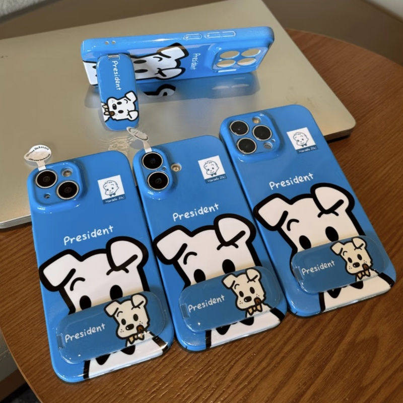 iPhone16卡通苹果12菲林高级感13ProMax原田治小狗创意VIVOX200S适用小米15带镜子支架三星S24手机壳硬14PLUS