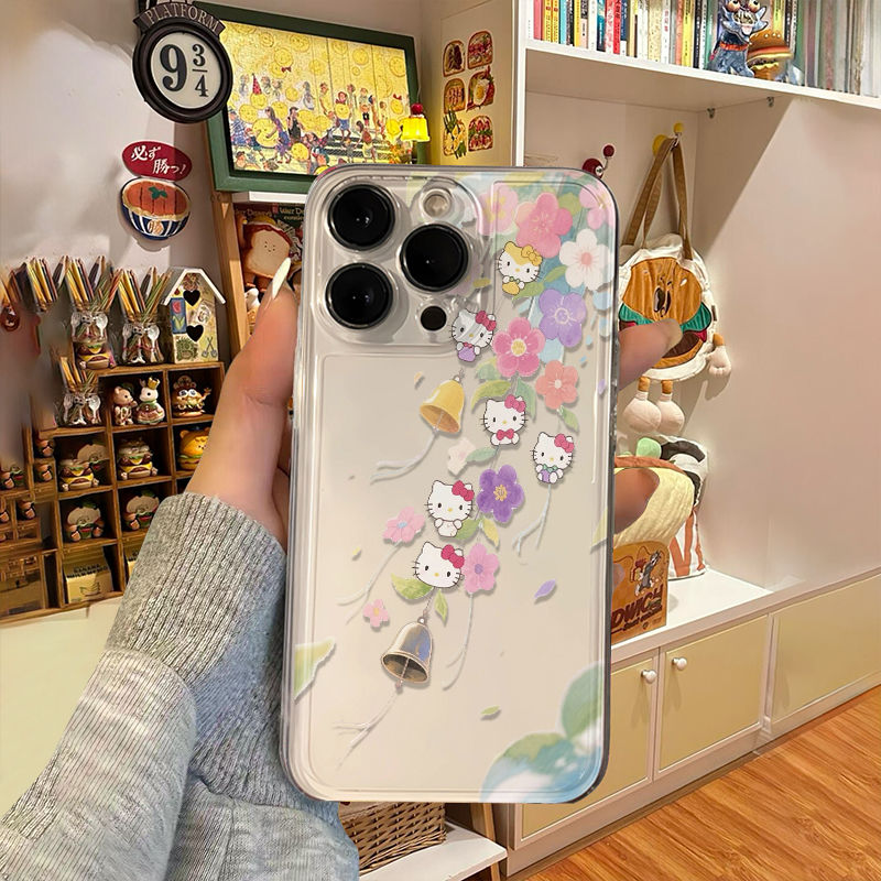 红米TURBO4风铃凯蒂猫苹果13少女心华为nova14手机壳15promax透明软iPhone16适用荣耀MAGIC7小清新VIVOS30PRO