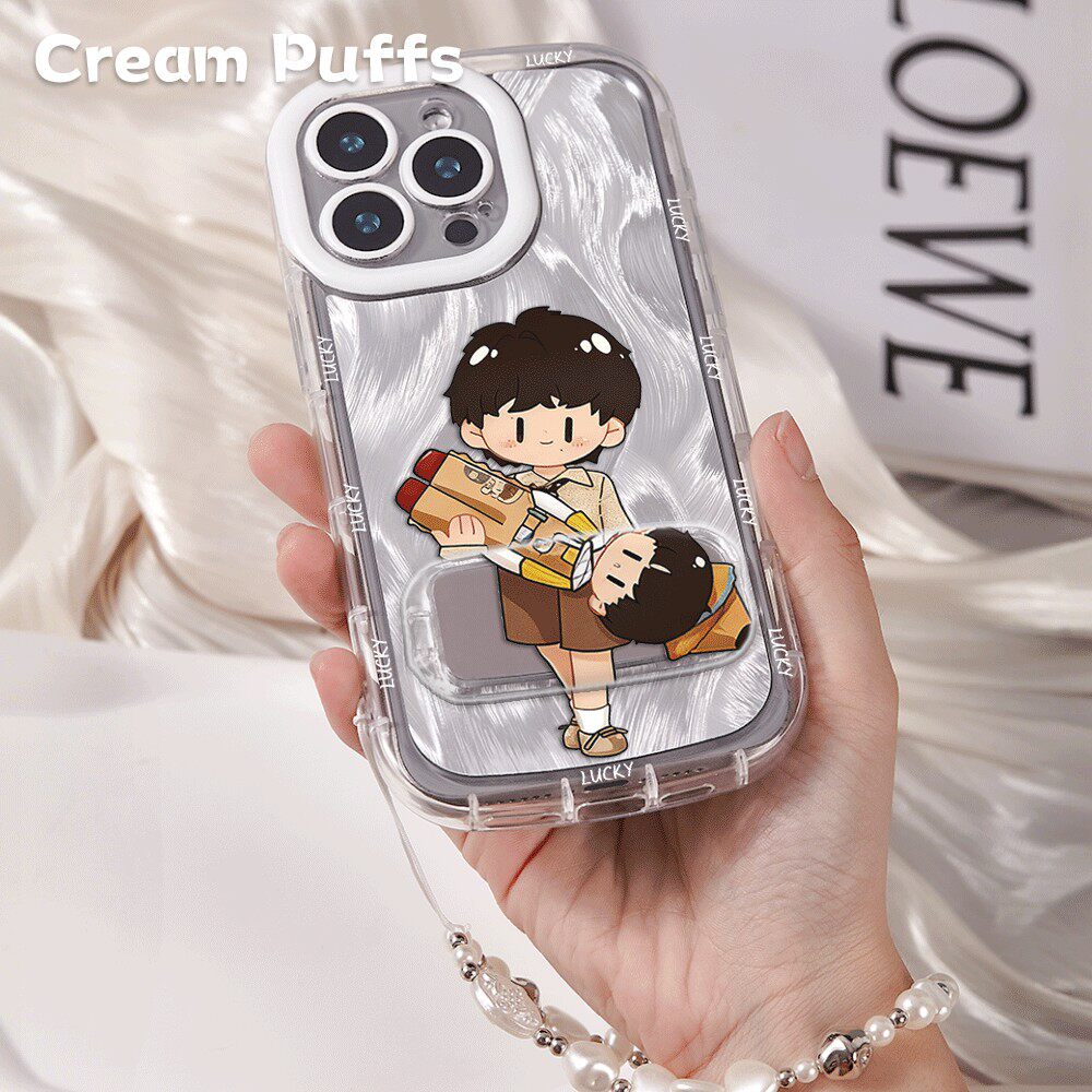 可爱周深笔铅iPhone12带挂绳16plus手机壳17小众IQOO15软适用苹果14镜子支架13ProMax卡通红米TURBO5一加ACE6