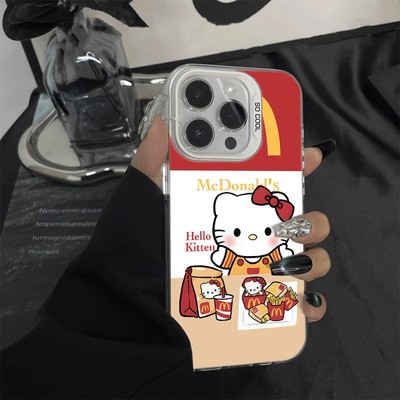 卡通M记凯蒂猫苹果16彩银荣耀畅玩70PLUS创意17手机壳硬iPhone13高级感14适用12ProMax可爱OPPORENO15荣耀400