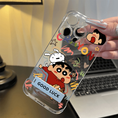 小新16手机壳带支架A5Pro适用iPhone15Plus高级感K80无边框Y300硬荣耀GT透明K12x超薄苹果14ProMax卡通RENO13