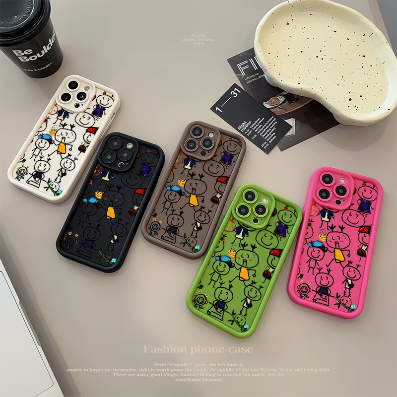 苹果15ProMax糖果华为NOVA13创意12简笔鹿晗小哈手机壳软14plus适用iPhone16e小众OPPOA5PRO新款红米k70Ultra