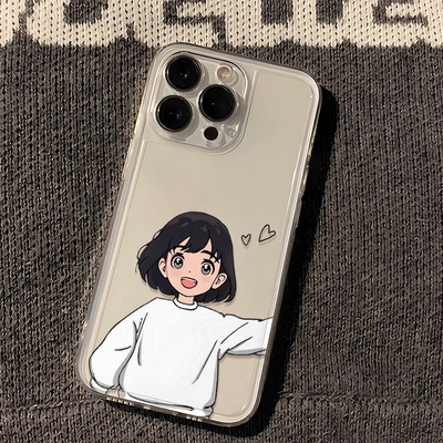 创意苹果12适用iPhone16小米17牵手情侣男女生荣耀400手机壳一加13透明软15PLUS华为Nova14小众红米K90ProMax