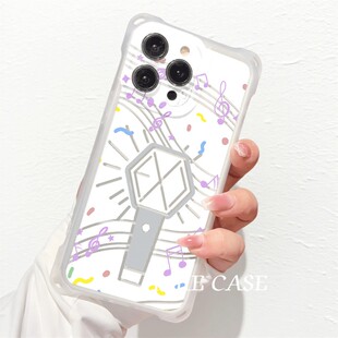 苹果16e周边OPPOFindx9斜挎手腕挂绳EXO应援棒14防摔15plus手机壳软12小米17ProMax适用四角开孔iPhone13透明