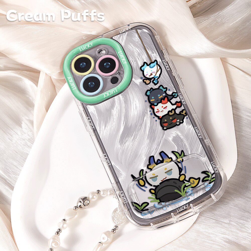 带挂绳16plus悬挂龙泡泡iQOO15Ultra适用12镜子支架iPhone17卡通苹果14手机壳软13红米K90ProMax可爱一加ACE6