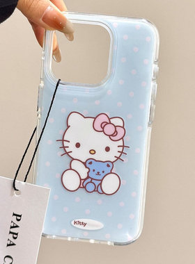 VIVOs20大孔红米NOTE13R硬16e手机壳12promax波点kt猫荣耀MAGIC7卡通苹果14plus适用iPhone15ins风华为mate70