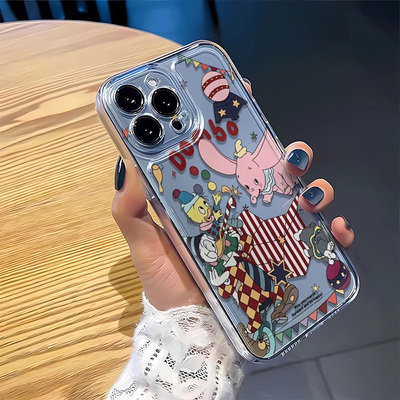 苹果12软OPPORENO15适用14PLUS透明iPhone17手机壳16ProMax可爱VIVOS50卡通飞天小象OPPOA6PRO一加13T荣耀500