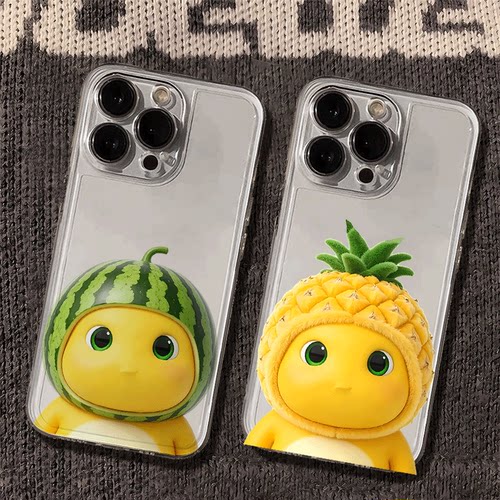 情侣水果头套奶龙16Plus透明VIVOx300适用iPhone12卡通一加13华为Nova15手机壳软17ProMax苹果14趣味荣耀X80I