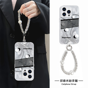 iPhone16羽纱苹果14plus适用15promax许昕superman乒乓球桌mate70个性findx8手机壳带挂绳reno13硬12高级感a3