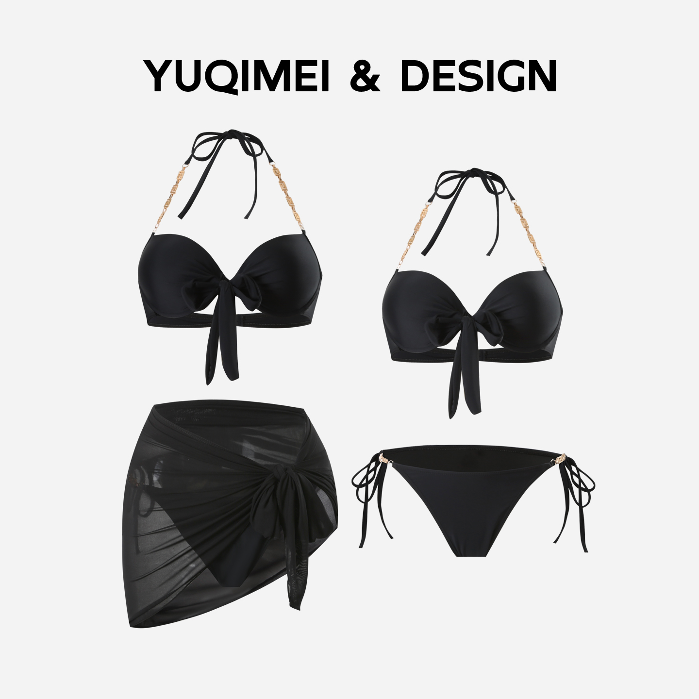 YUQIMEI新款三件套温泉比基尼