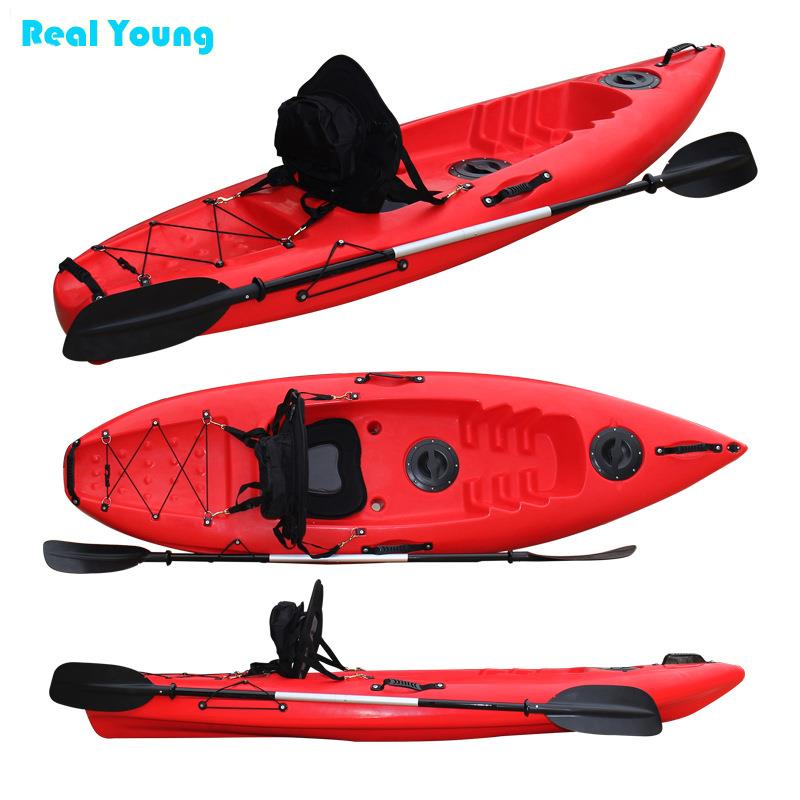 2.6米单人钓鱼皮划艇户外休闲钓鱼船硬舟塑料船独木舟