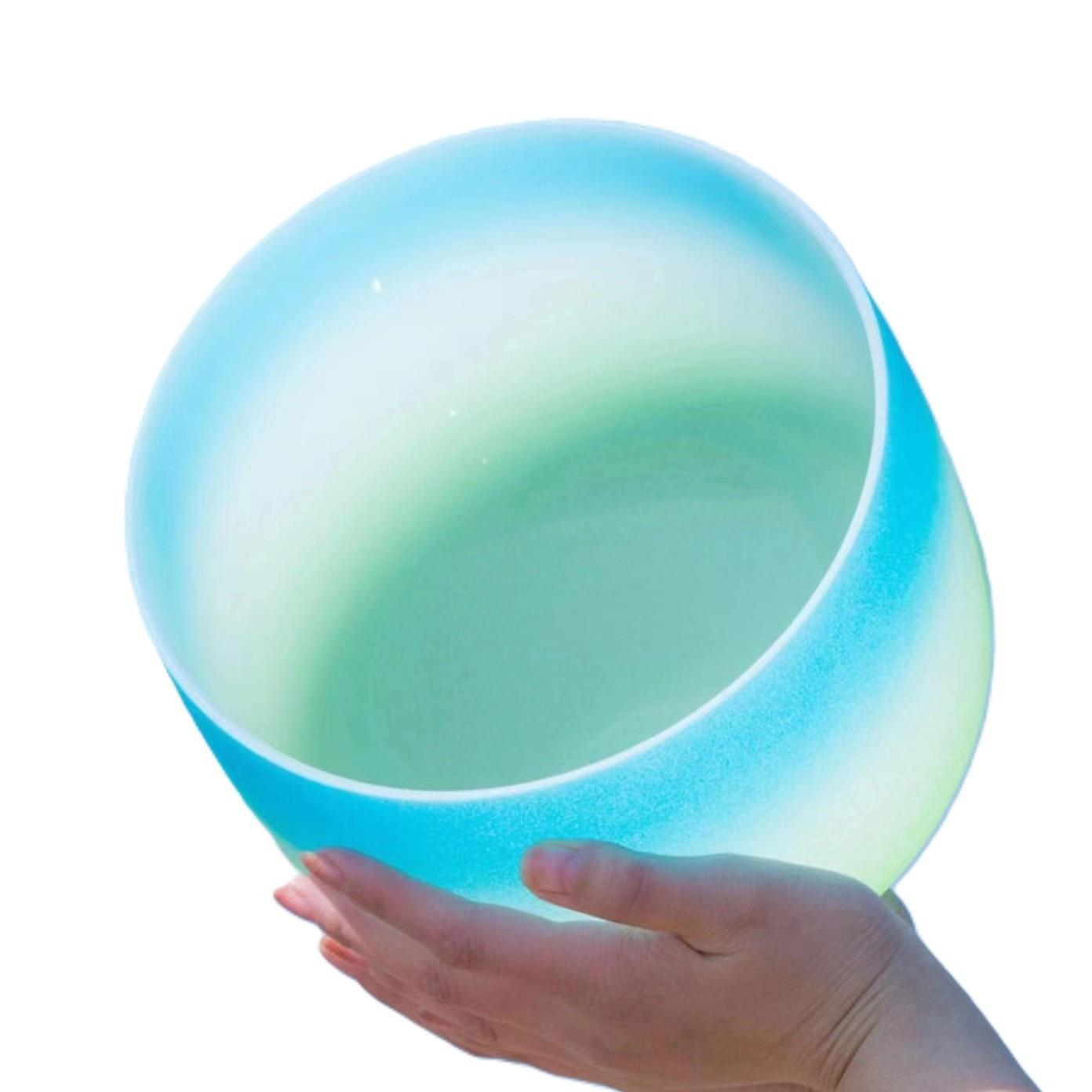 渐变色糖果色彩色6-14英寸水晶钵，可选音调，佛音钵，音乐碗。