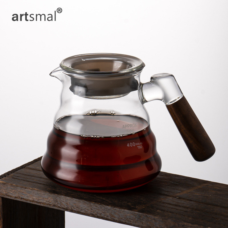 artsmal家用木柄手冲咖啡壶耐冷热 高硼硅玻璃过滤冲泡云朵分享壶,餐饮具,咖啡壶,淘宝优惠券,粉丝福利购,淘宝优惠卷
