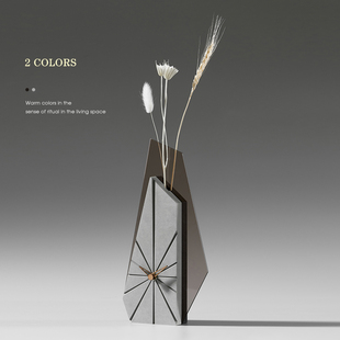 家用北欧轻奢高端大气电视桌面摆件干花艺术装 钟表座钟家用台式 饰