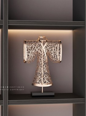 宋代美学新中式高端酒店前台大堂装饰品售楼处展示柜陈设软装摆件