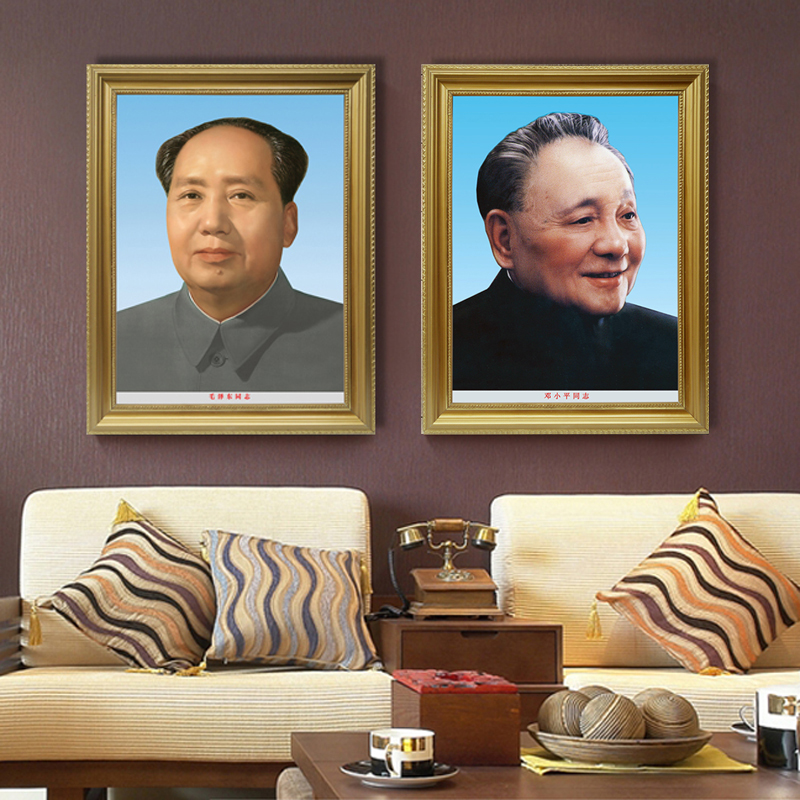 毛爷爷画像小平周总理马恩列斯孙伟人头像装饰画办公室会议室壁画