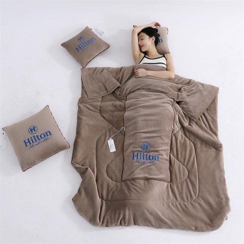 两用抱枕被靠垫枕头被秋冬绒纯色刺绣汽车沙发午睡宿舍二合一