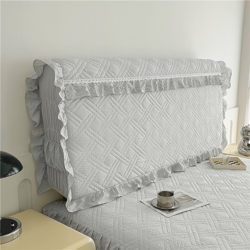 泡泡纱花边绗缝加棉床头罩木板床布艺床头保护防尘罩全包弹力