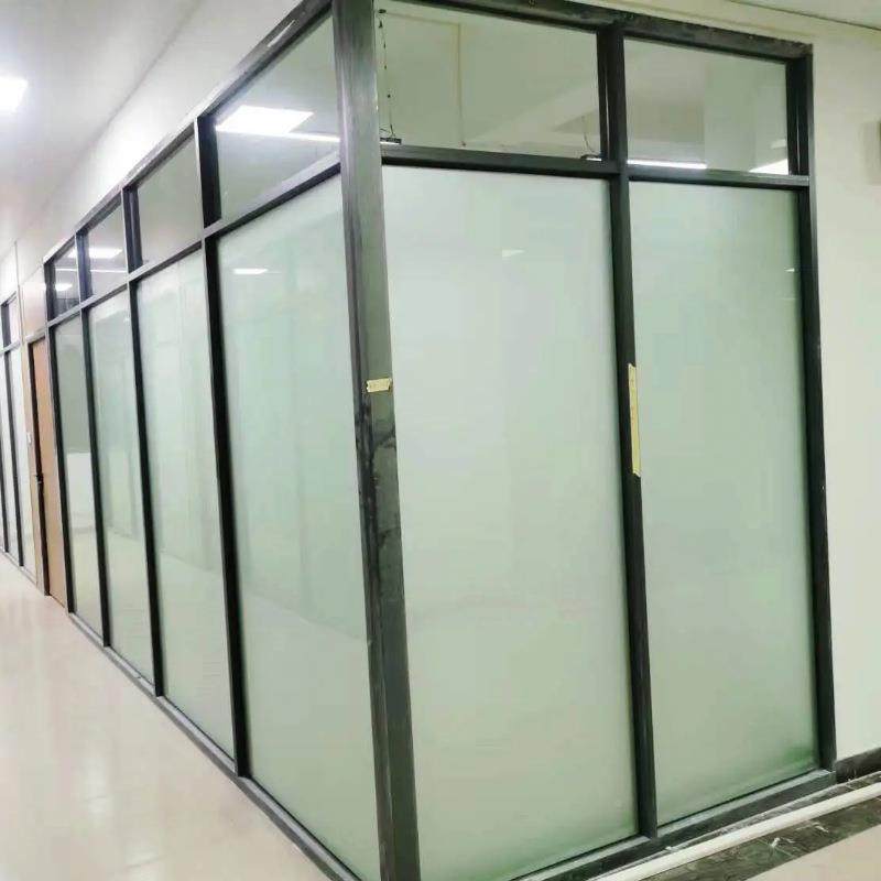 办公室玻璃隔断铝合金磨砂玻璃断字楼写隔室内屏风83款100间隔工