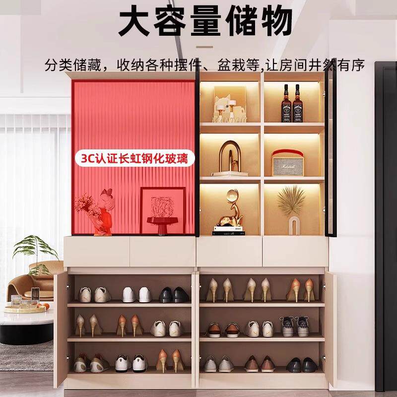玄关柜一体靠墙入户正对门家用客225WCH款玻璃屏风隔断厅柜新子实