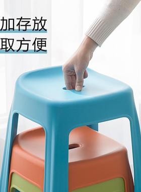 茶花贝壳高109002凳47cm高塑料凳加厚家方用成人椅子四只装包料邮