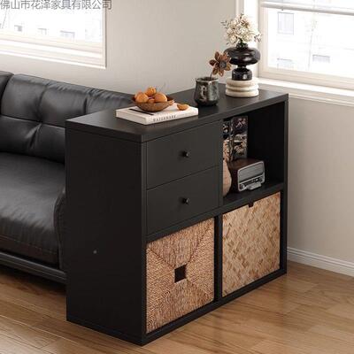 子中古风收纳柜卡莱柜克格沙发边矮生柜学66117书架落地置物架家