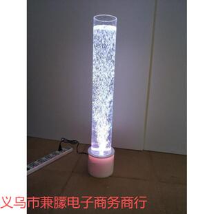 新款彩LED气泡饰圆装柱形灯鱼缸水柱LTF默七认项玻璃其他无