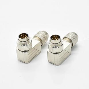 接90°度9连器弯头公MVME16 8针航空插头 6PC01D