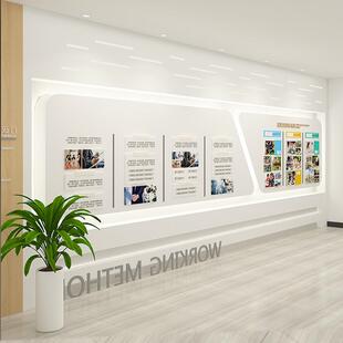 荣誉墙展示柜背景展示展架公司展发历程厅白色烤58弧形陈列柜漆展