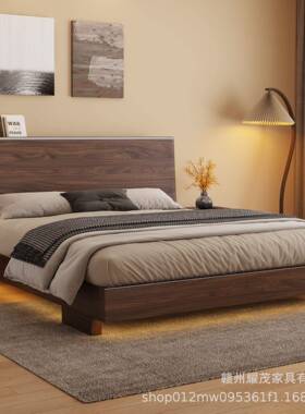 卯构全实木床榻榻米床架1米5结单人床18榫0x27381900带床垫齐储边