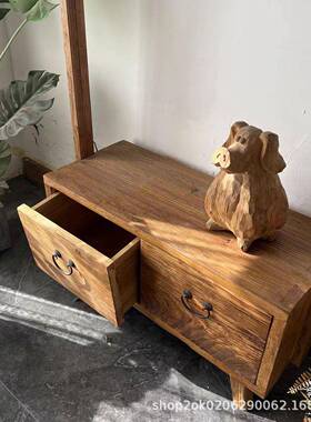 老木衣架卧室衣柜置地式物挂柜挂WPJ储钩衣帽架抽拉式榆柜子原木