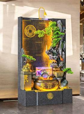 水幕墙水屏风公司大堂风水招财轮开业摆件流庭院山喷泉水tb-77136