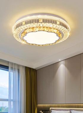 主卧室吸顶灯客2PM24-111025年新款ed间水晶灯园形轻房奢厅主l灯