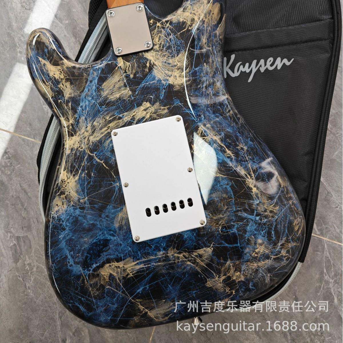 门初学者电木吉他理石纹路大高颜KST215值玫瑰指板入单单双拾音器