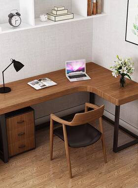 现代书角房木墙转角书桌拐实电脑办公桌工作室家用L型角AWSZ0510