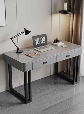 岩板脑桌家用台CGG式轻学奢梳妆台办公书桌电竞桌子小户型电学生