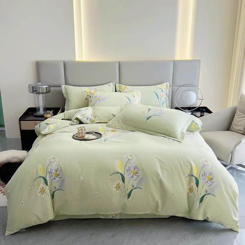 欧式秋冬80支长绒棉色四件套纯棉DWZ双人加大单被床套7X7纯磨毛全