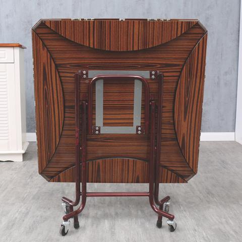 折叠桌餐桌家用折叠YJU大桌圆桌小户型吃饭圆桌形正方形滑轮方裕