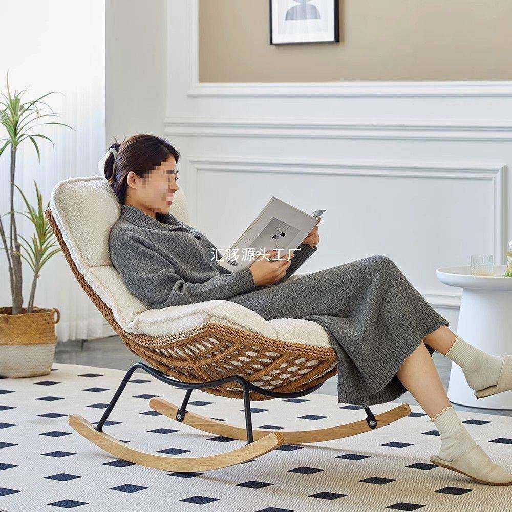 复古摇椅人家用阳台休闲单椅懒XDZ人沙发摇椅成人摇躺夏椅季户外